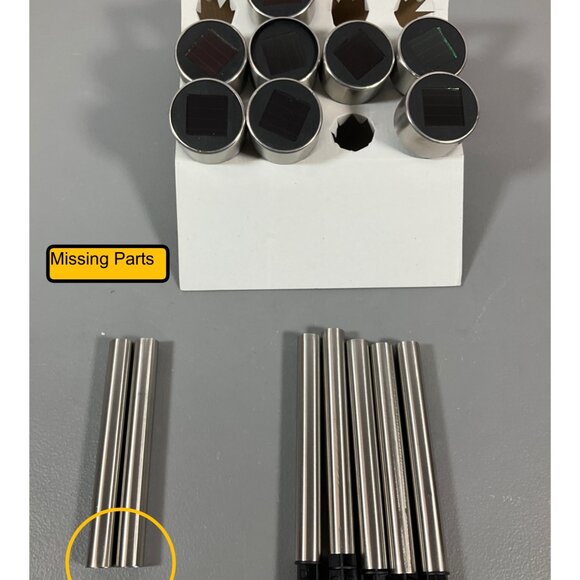 GIGALUMI 5-Pack Solar Pathway Lights, Stainless Steel, Waterproof, Warm White LE - Picture 6 of 8